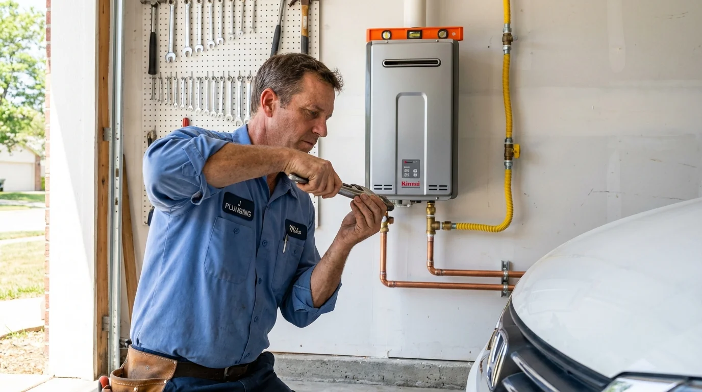 Tankless water heater installation by a Johns Plumbing LLC plumber in Cloverdale